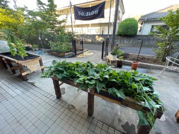 車いすで作業ができるバリアフリーガーデン「とらいふぁーむ」